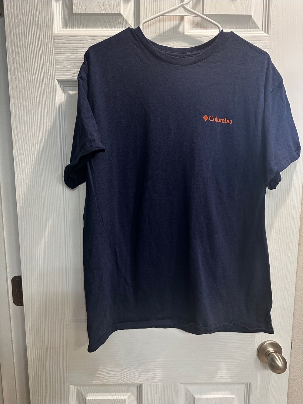 Columbia Navy Blue Short Sleeve Tee with Orange Logo